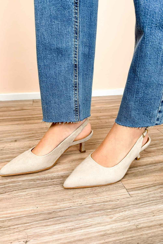 Slingback in camoscio tacco mini - MOUSSE