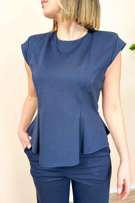 Casacca volant punto milano - BLU