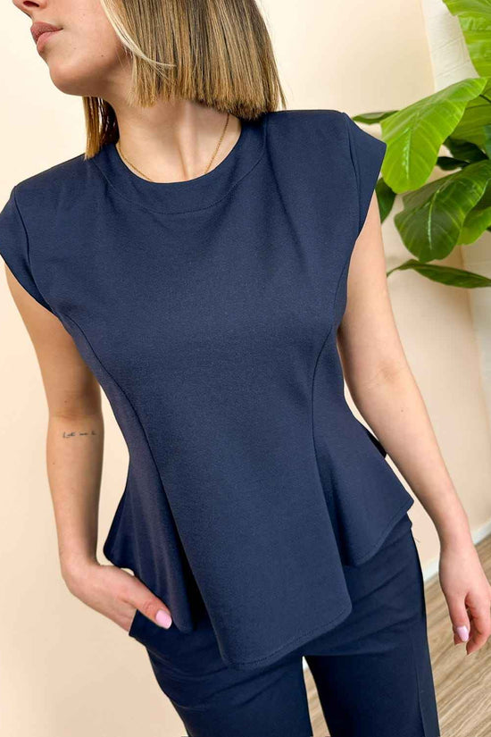 Casacca volant punto milano - BLU