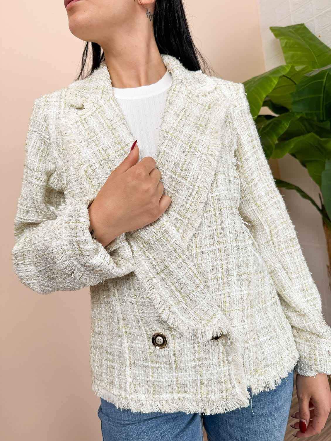 Giacca boucle - BIANCO