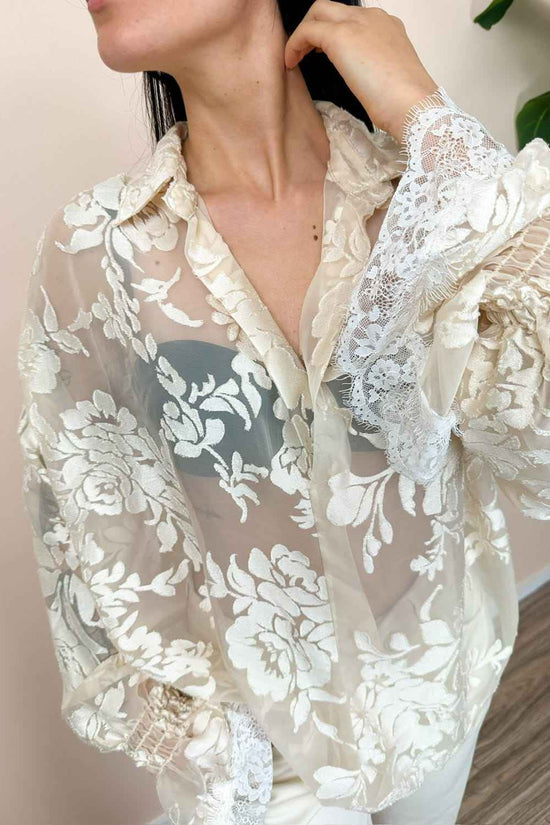 Camicia ricamata - BURRO