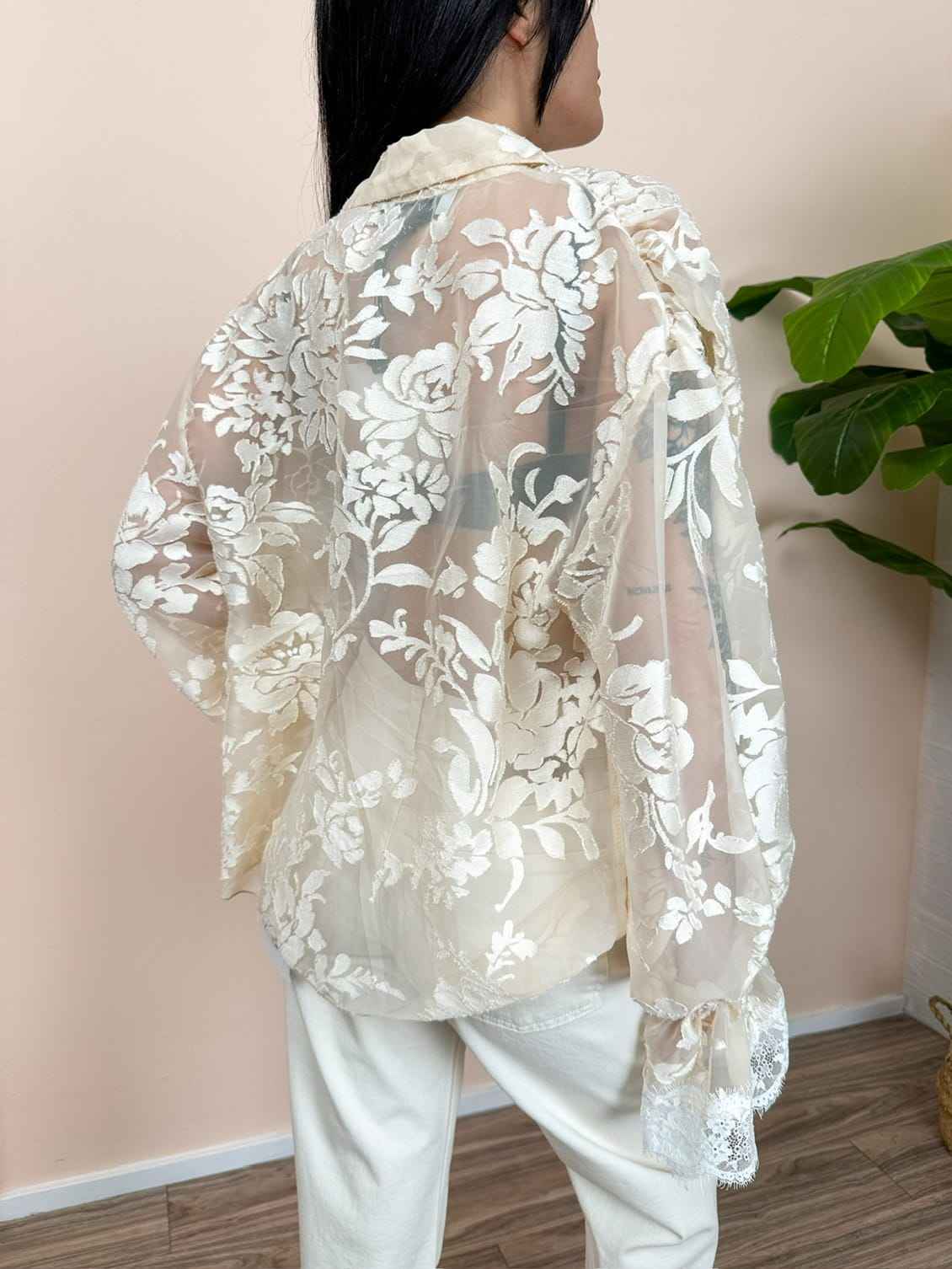 Camicia ricamata - BURRO