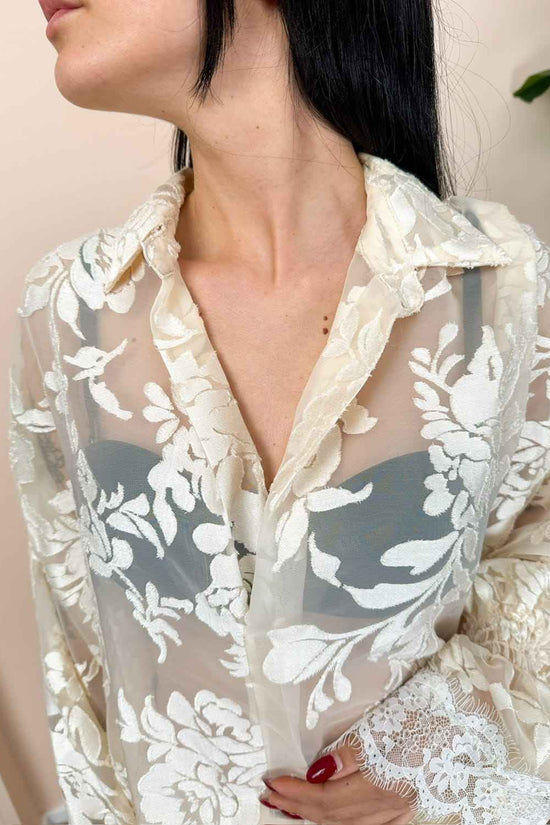 Camicia ricamata - BURRO