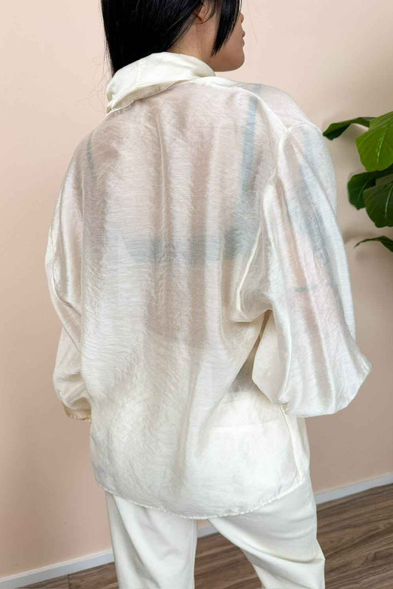 Blusa con fiocco - AVORIO