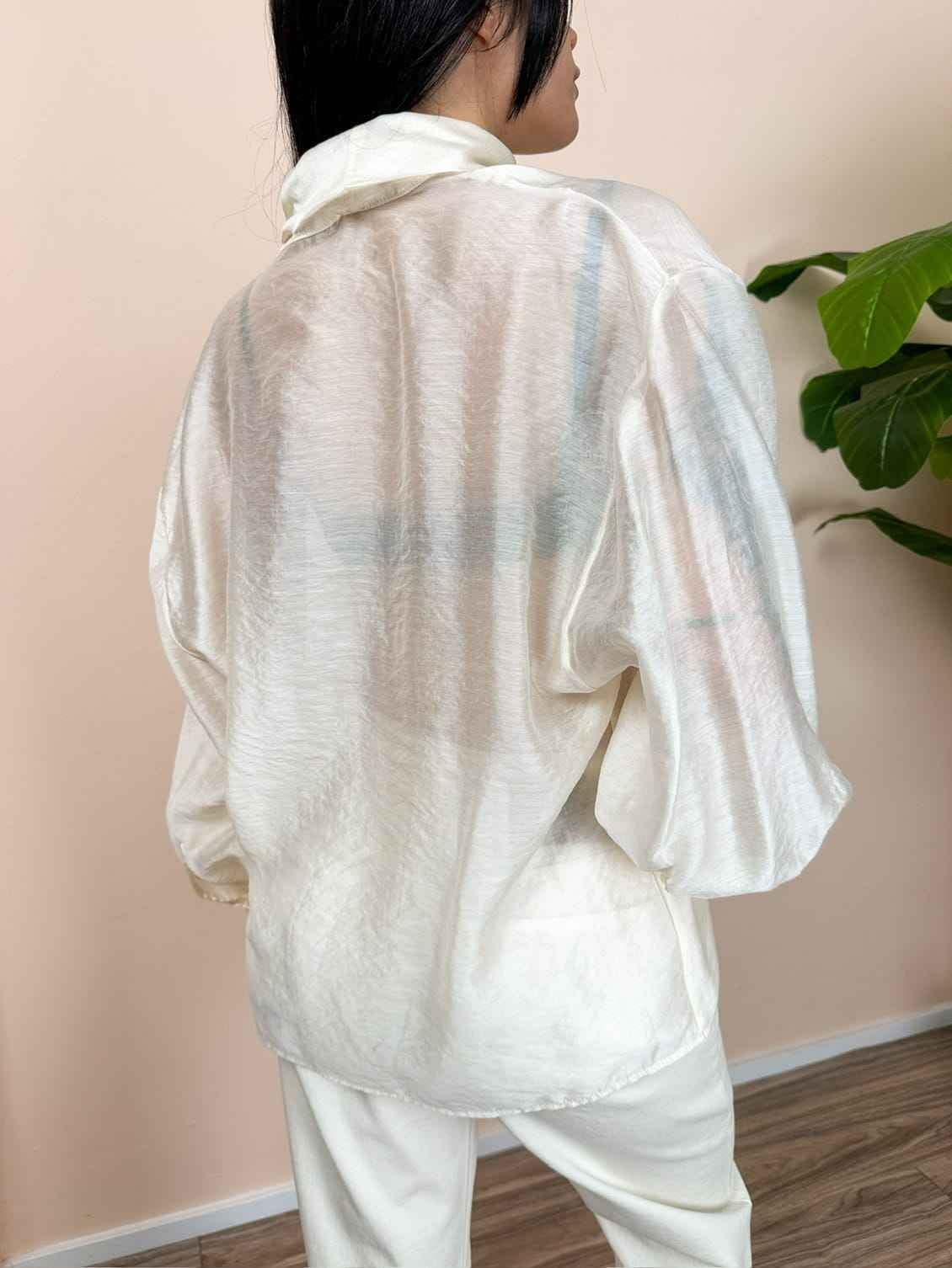 Blusa con fiocco - AVORIO