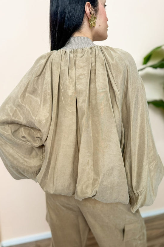 Bomber in cupro - BEIGE