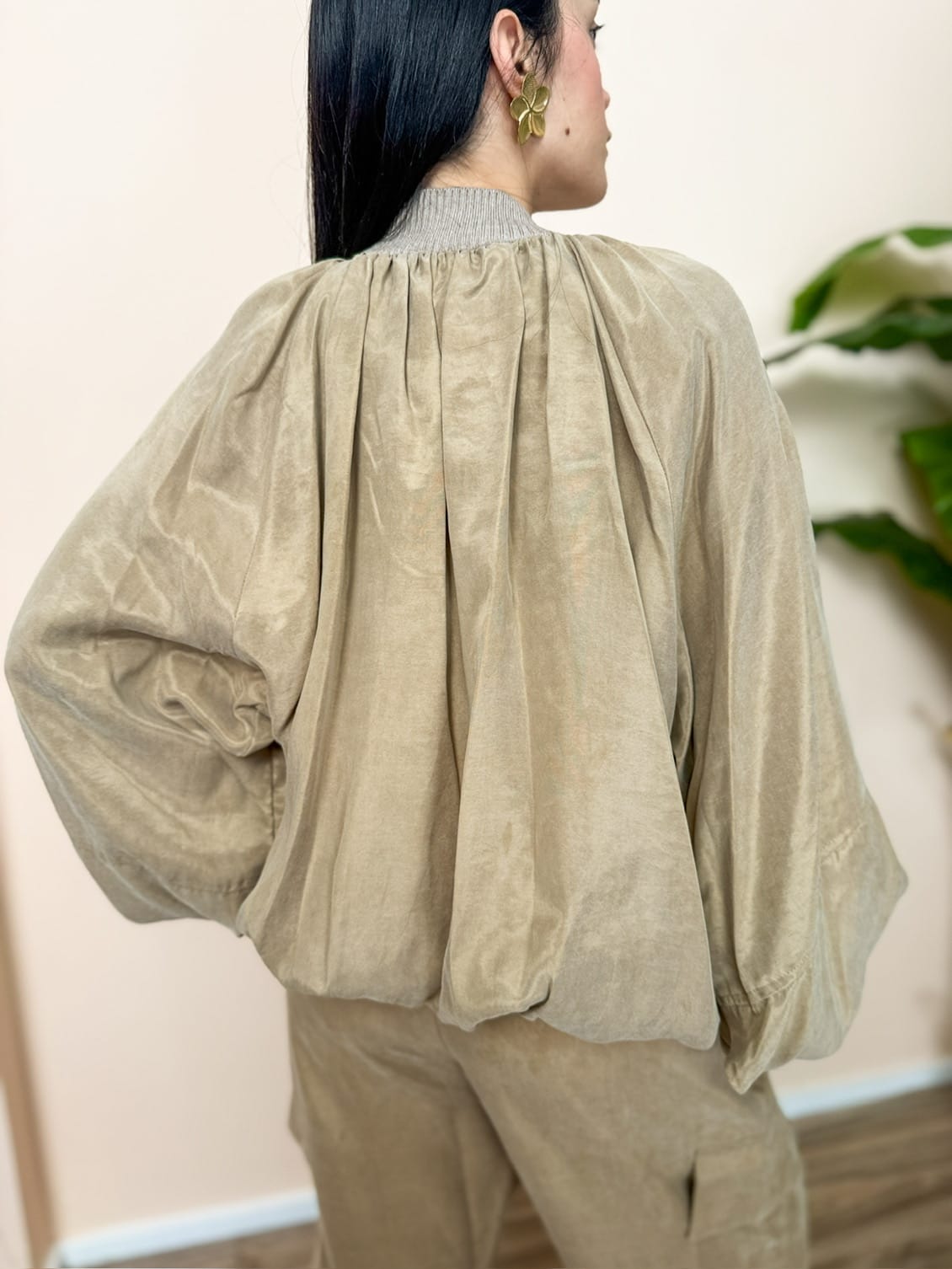 Bomber in cupro - BEIGE