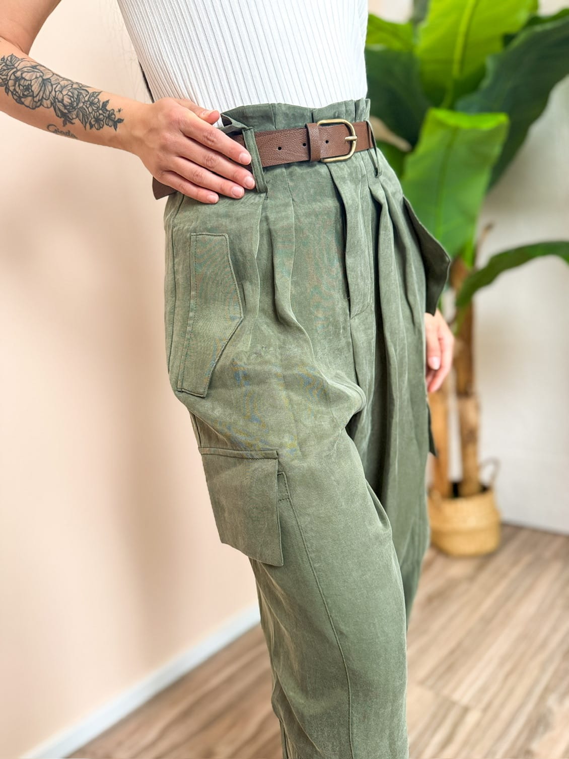 Pantalone in cupro - MILITARE