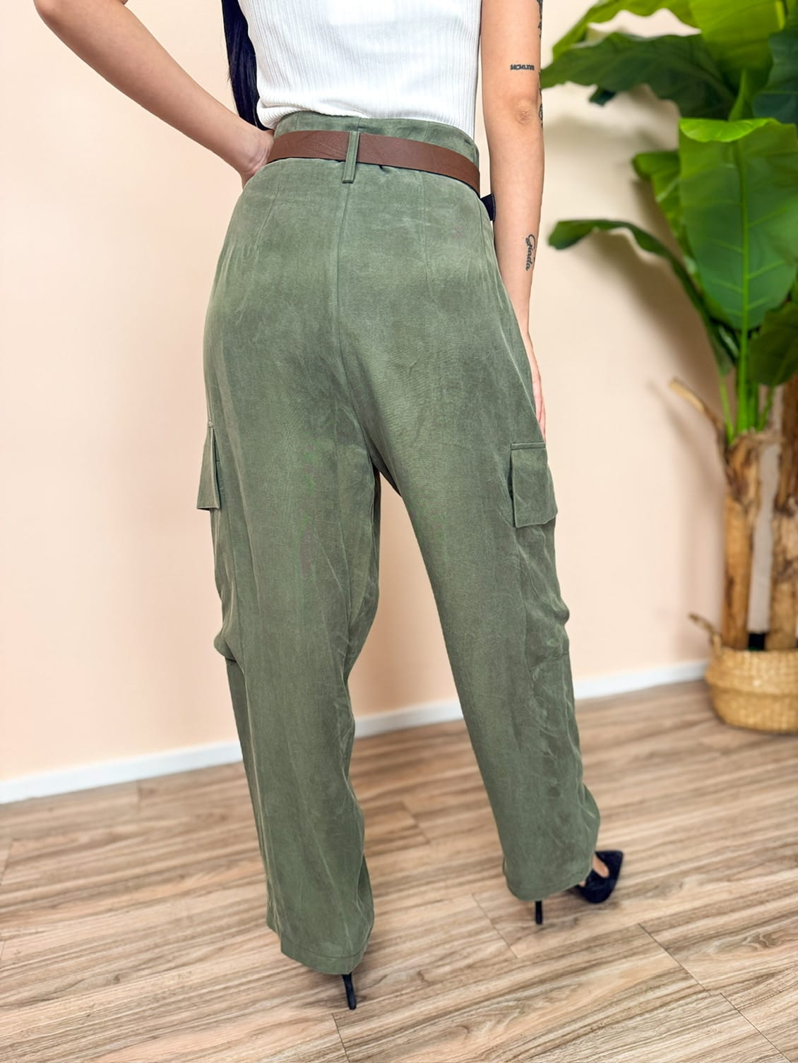 Pantalone in cupro - MILITARE