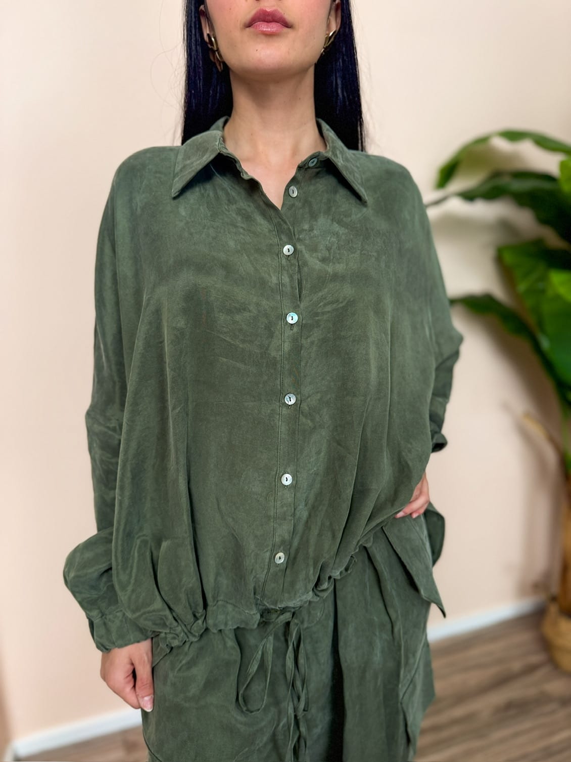 Camicia in cupro - MILITARE