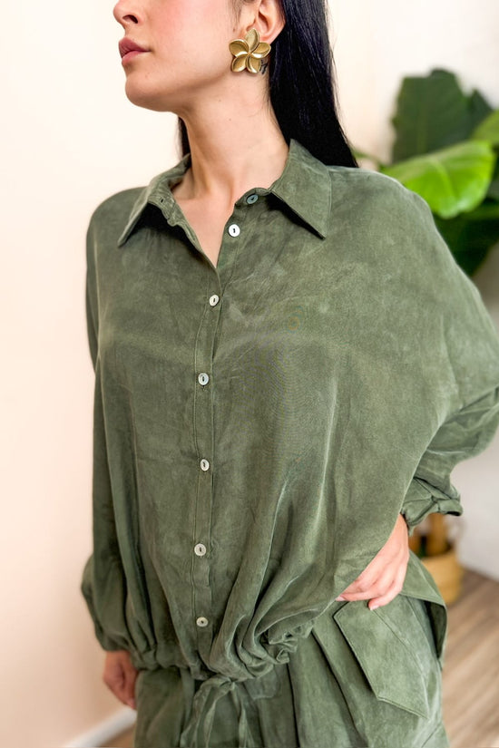 Camicia in cupro - MILITARE