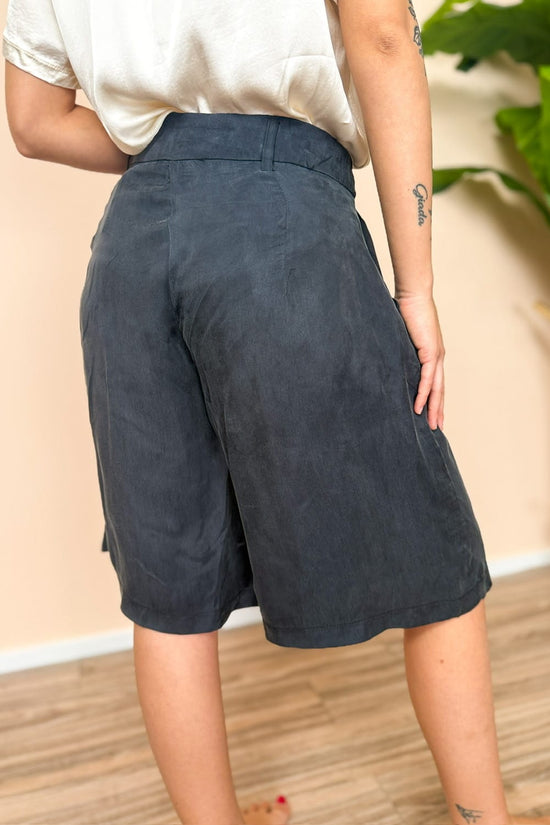 Bermuda in cupro - NERO