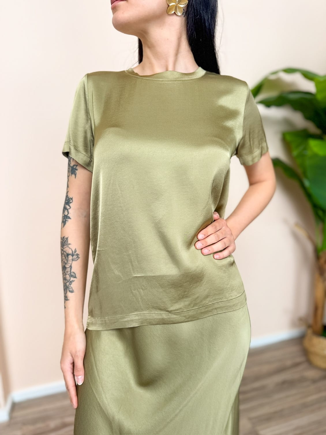 Blusa mezza manica - VERDE