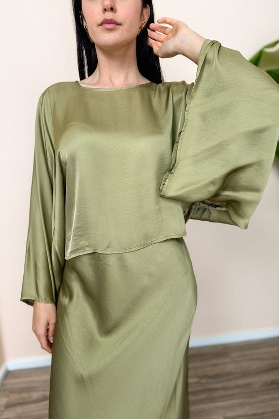 Blusa maniche over - VERDE