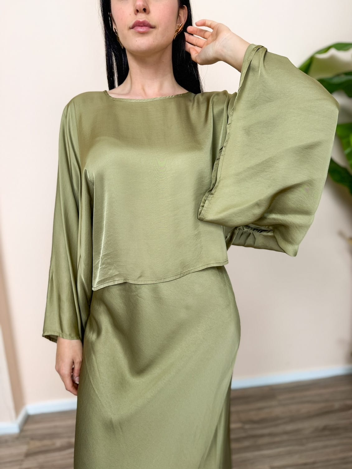 Blusa maniche over - VERDE