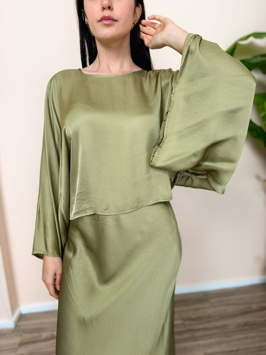 Blusa maniche over - VERDE