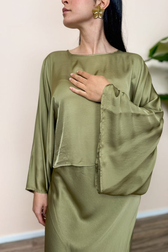 Blusa maniche over - VERDE