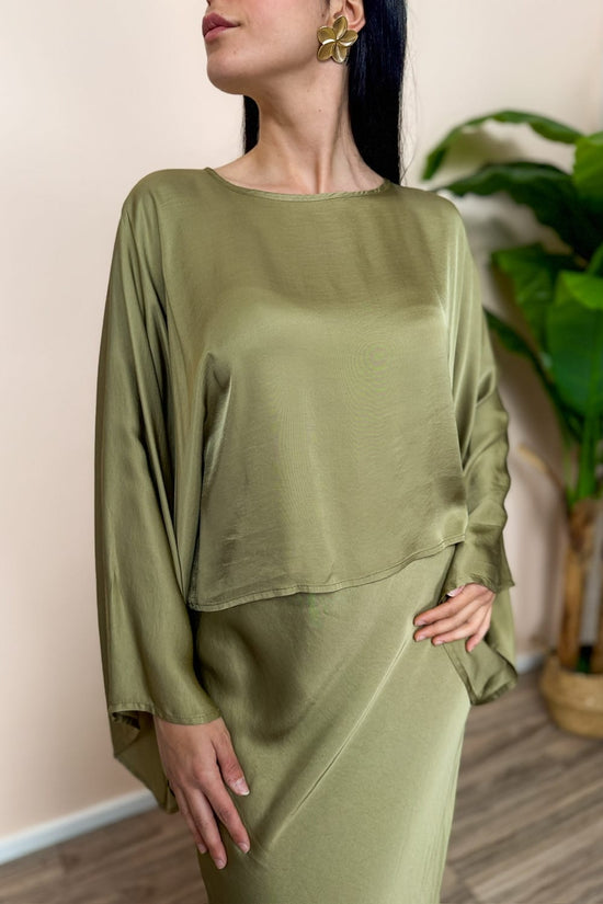 Blusa maniche over - VERDE