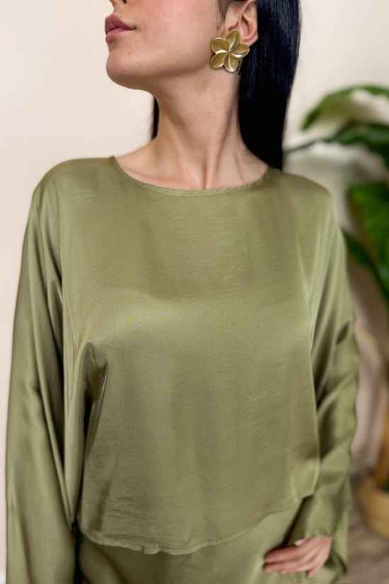 Blusa maniche over - VERDE