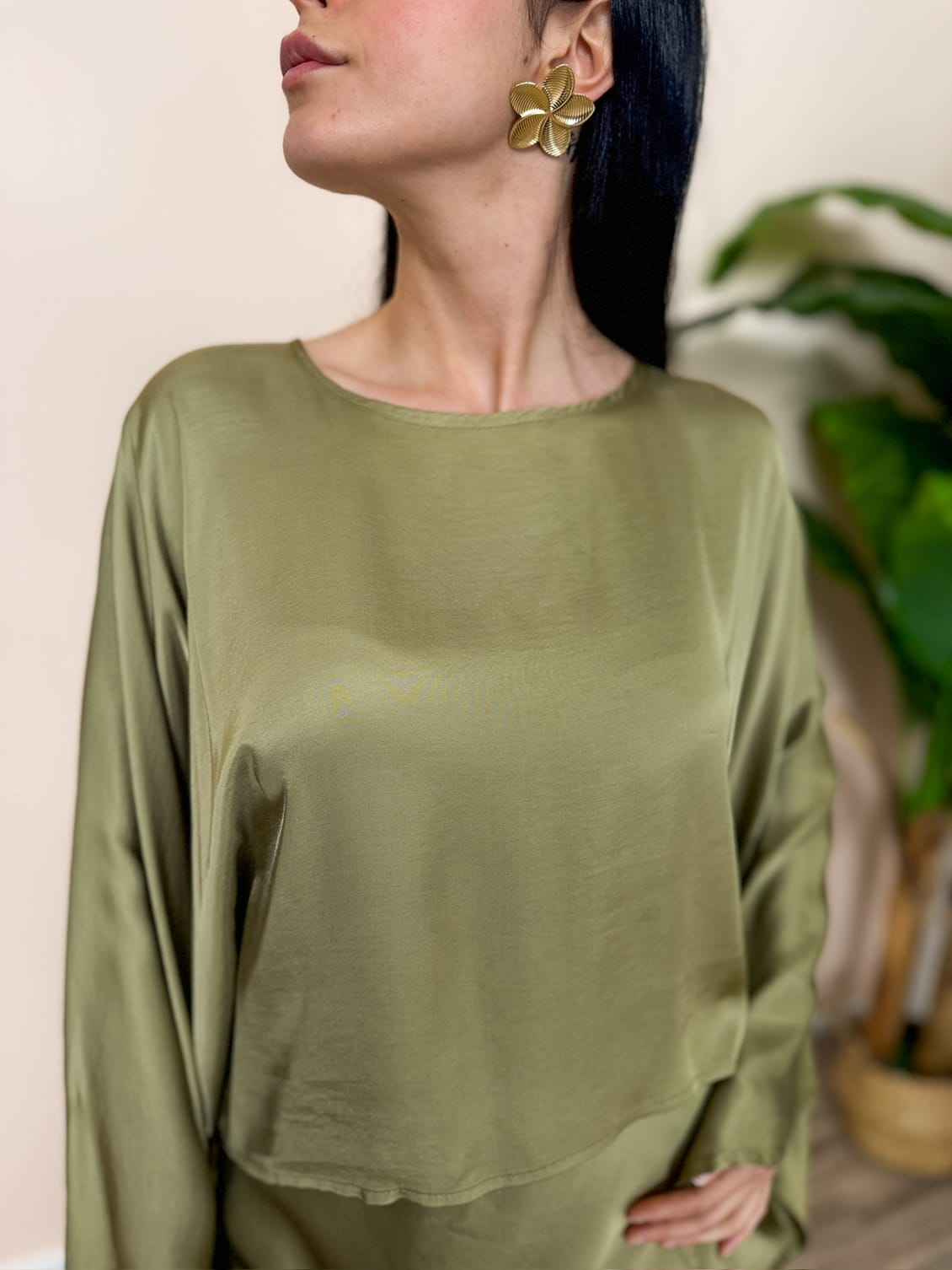 Blusa maniche over - VERDE