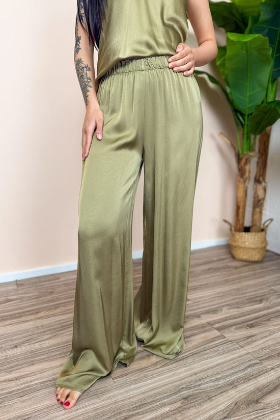 Pantalone in viscosa - MILITARE