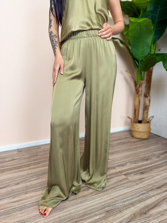 Pantalone in viscosa - MILITARE