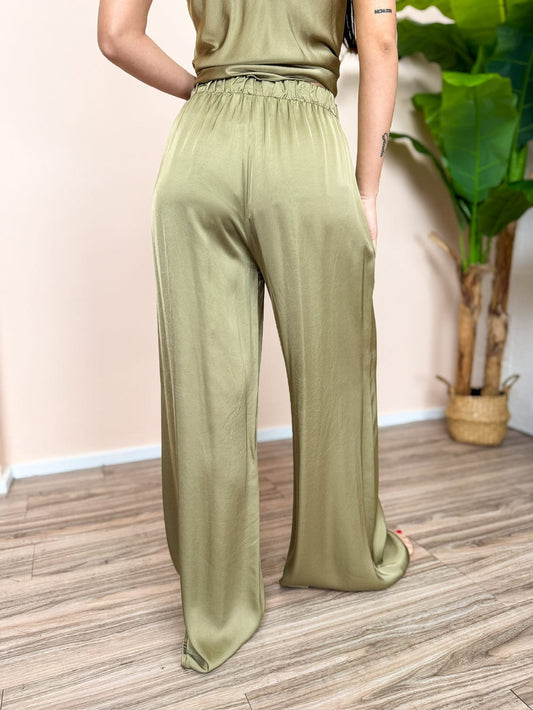 Pantalone in viscosa - MILITARE
