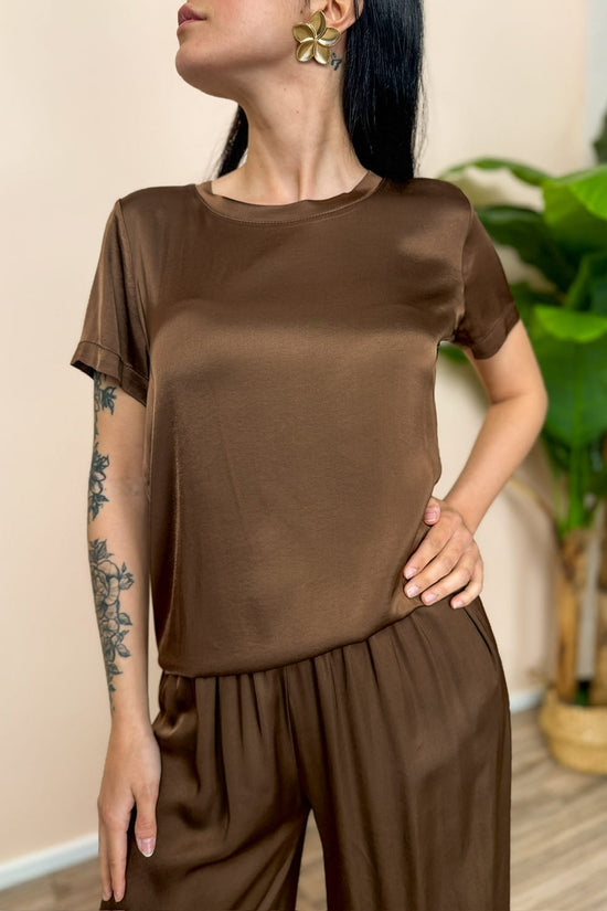 Blusa mezza manica - MORO