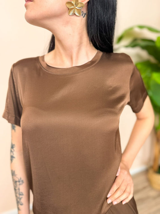 Blusa mezza manica - MORO