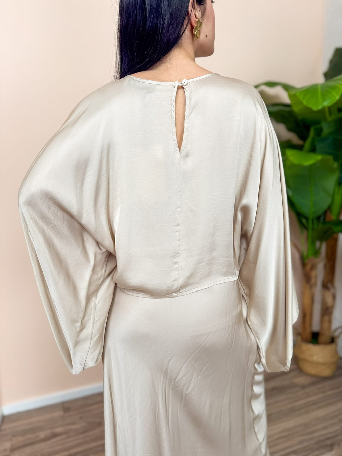 Blusa maniche over - BEIGE