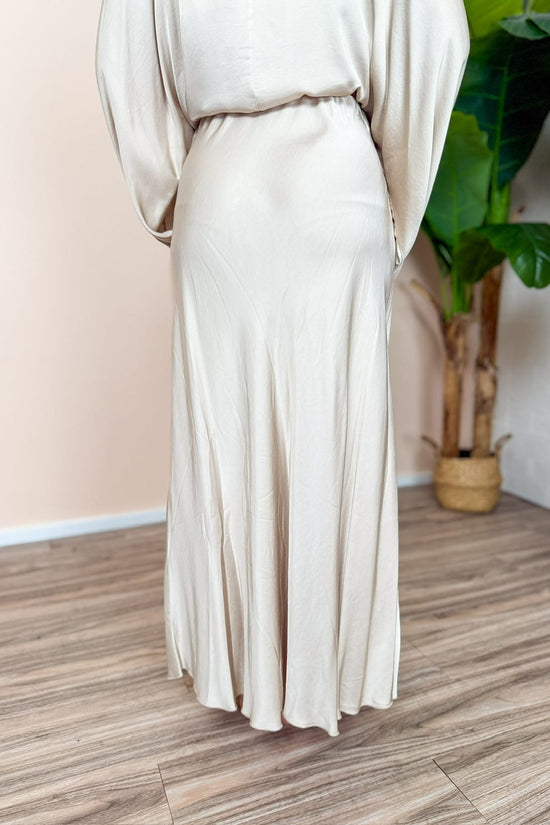 Gonna midi in viscosa - BEIGE