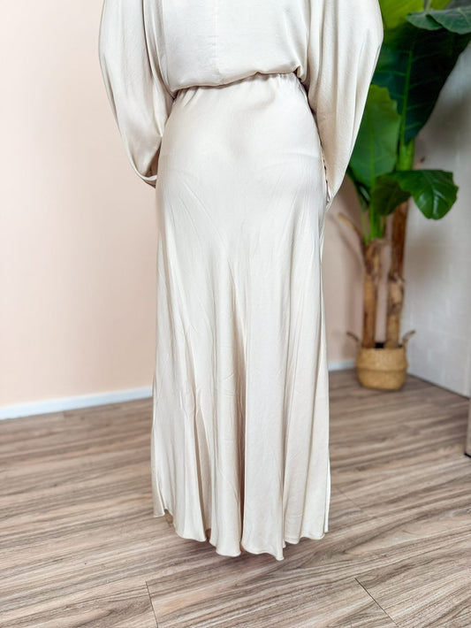 Gonna midi in viscosa - BEIGE