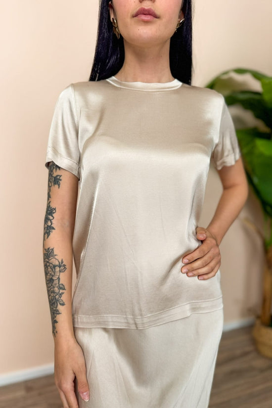 Blusa mezza manica - BEIGE