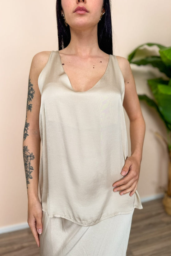 Top in viscosa - BEIGE