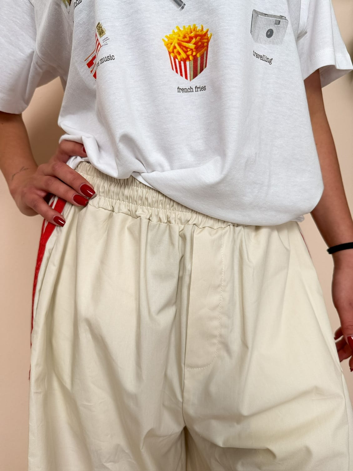 Pantalone righe - BURRO