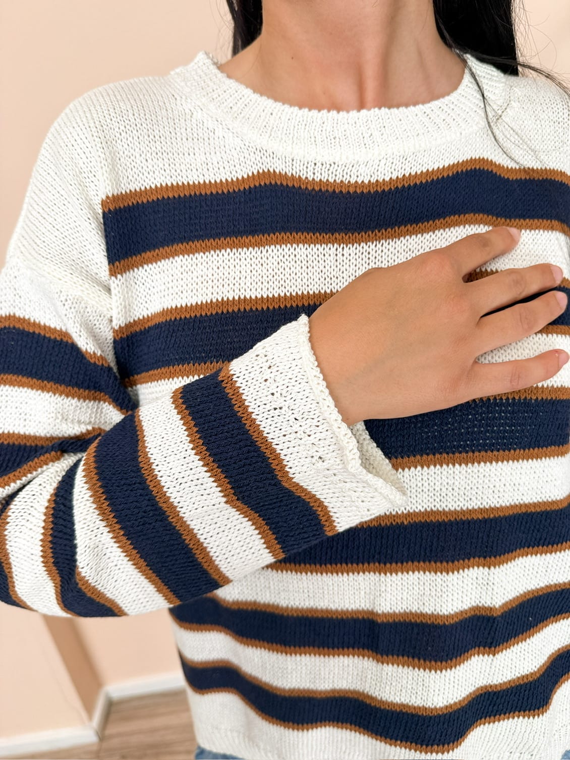 Pull cotone righe - BLU