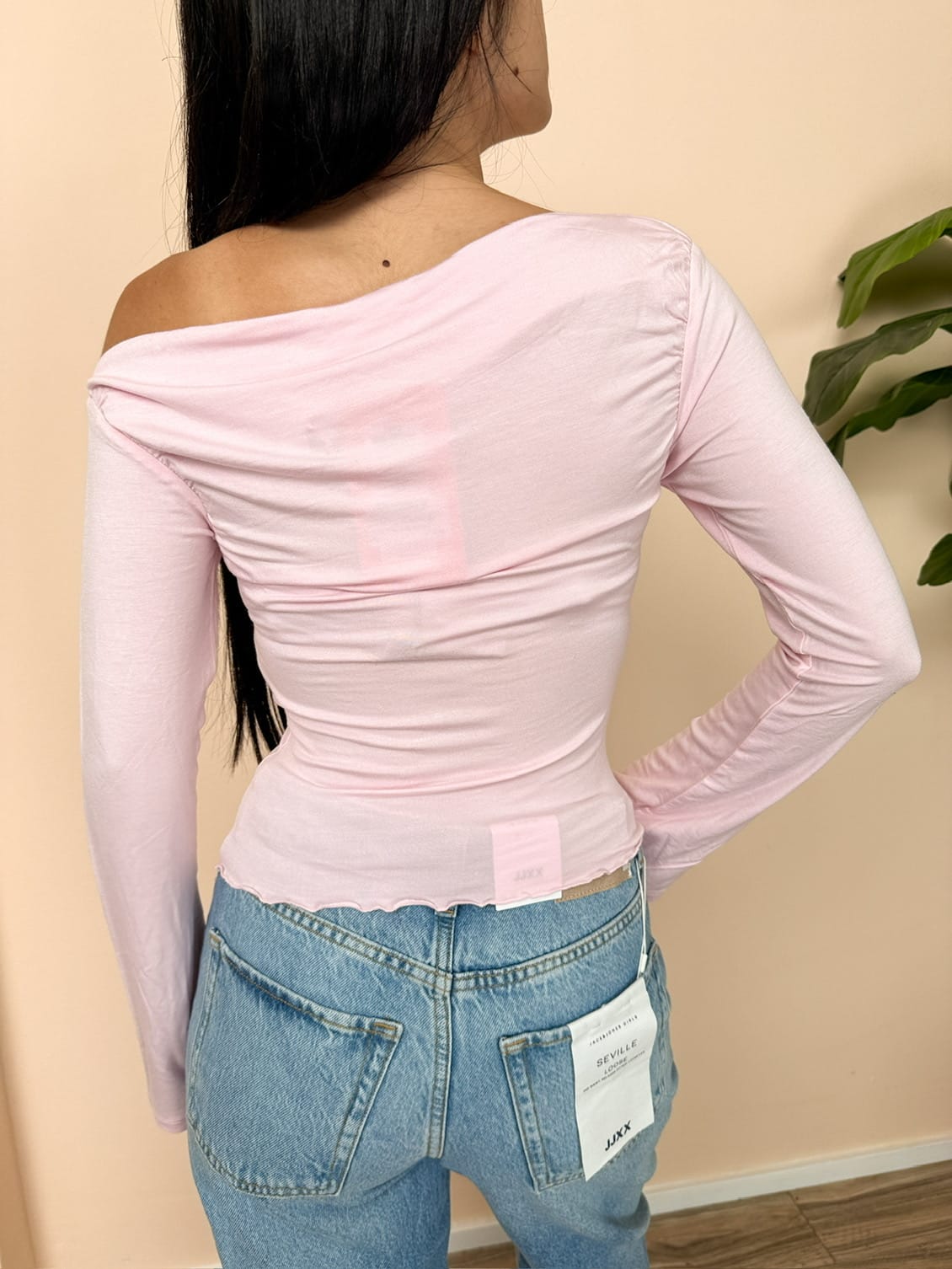 Maglia Thea collo asimmetrico - ROSA BABY