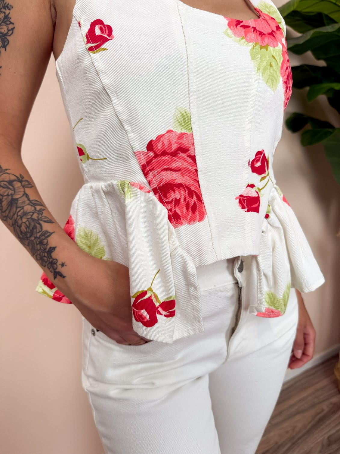 Top corpetto - BIANCO