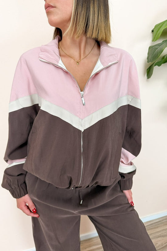 Bomber fantasia in viscosa - ROSA/MARRONE