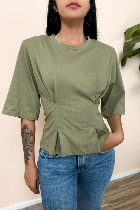 T-Shirt drappeggio - SALVIA