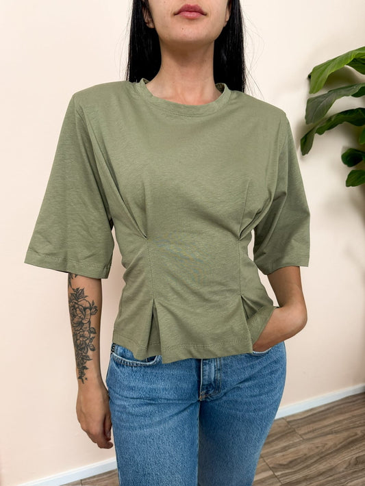 T-Shirt drappeggio - SALVIA