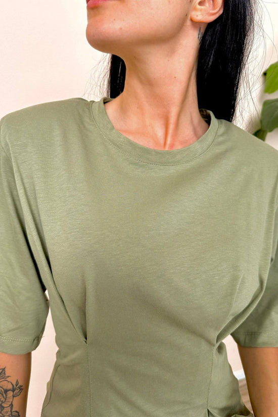 T-Shirt drappeggio - SALVIA
