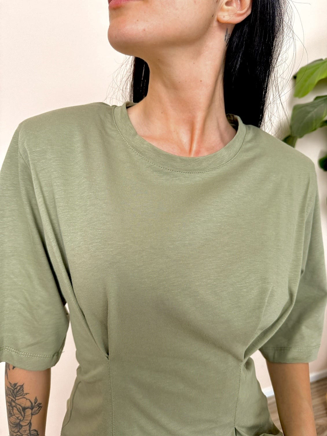 T-Shirt drappeggio - SALVIA
