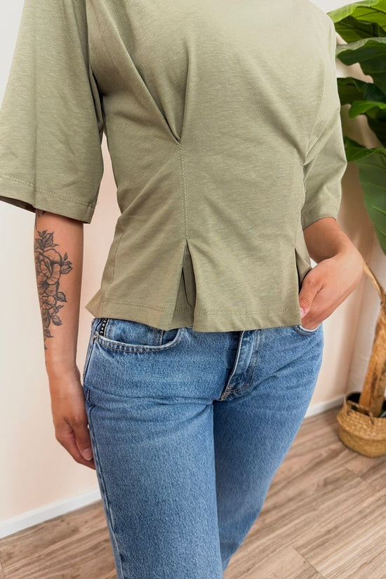 T-Shirt drappeggio - SALVIA