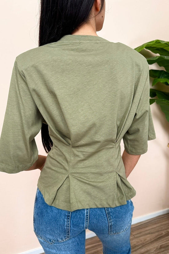 T-Shirt drappeggio - SALVIA