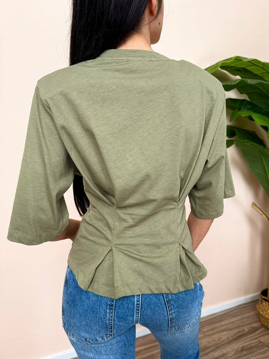T-Shirt drappeggio - SALVIA