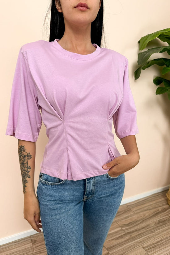 T-Shirt drappeggio - ROSA