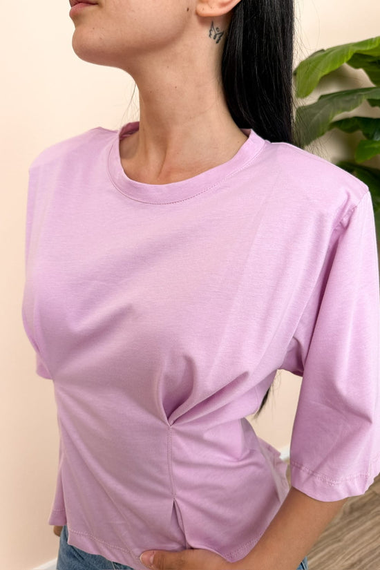 T-Shirt drappeggio - ROSA