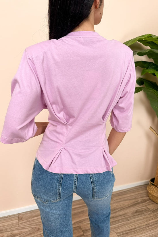 T-Shirt drappeggio - ROSA