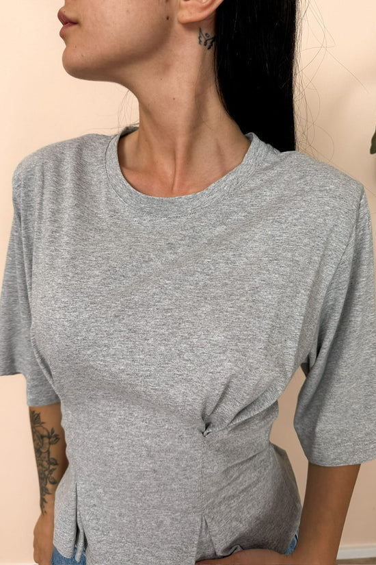 T-Shirt drappeggio - GRIGIO